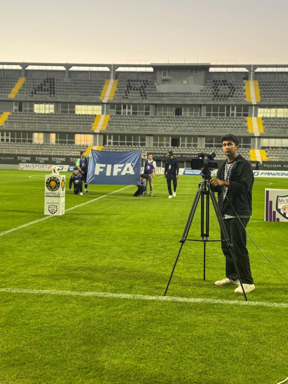 McSport camera operator on the pitch