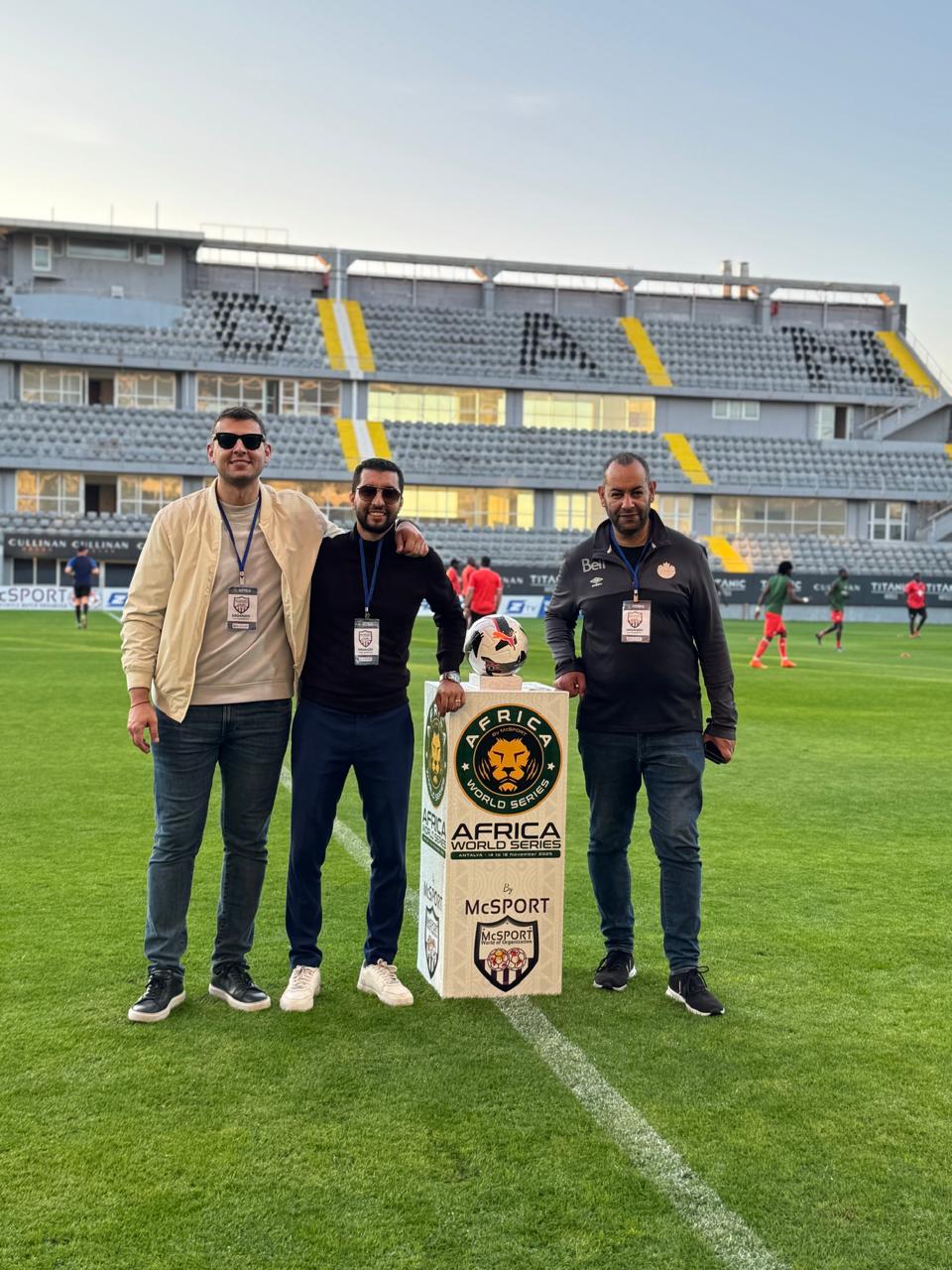 Accredited staff at a McSport football event